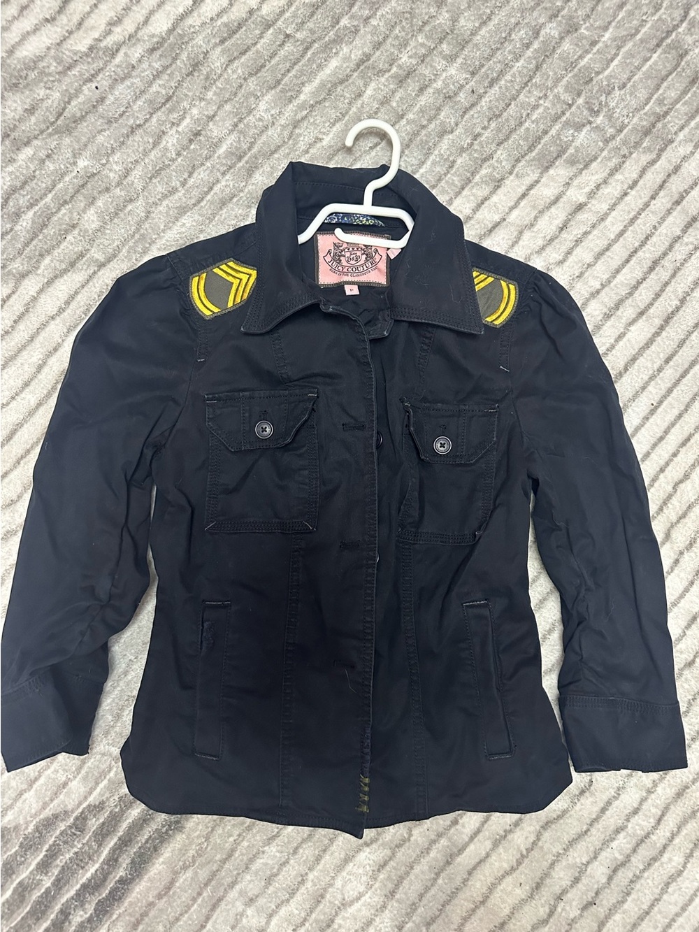 Black Juicy Couture Military Style Jacket
